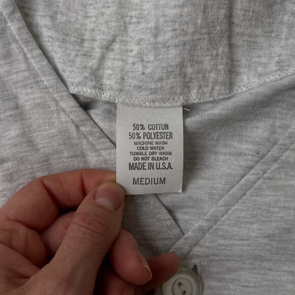 Vintage 90s Miami Hurricanes Shirt Men's Medium Gray Short Sleeve Button Up 6815 - Picture 7 of 12